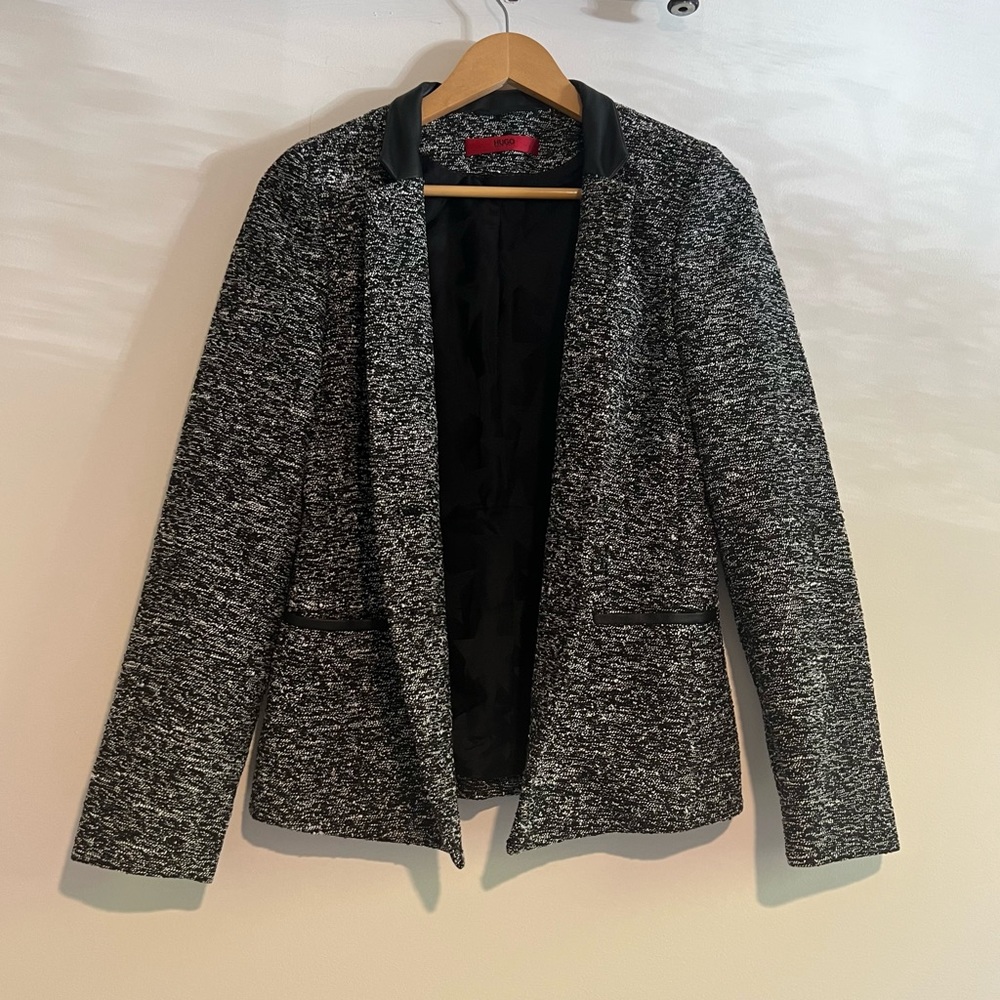 Hugo Boss Tweed & Leather Blazer